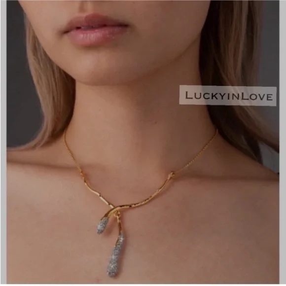 ALEXIS BITTAR Solanales Gold CrystalCascade Necklace